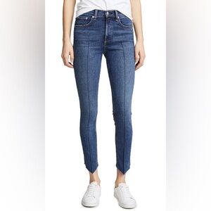 RAG & BONE High-rise Skinny Ankle Jeans with Pintucking In Manson Raw Hem